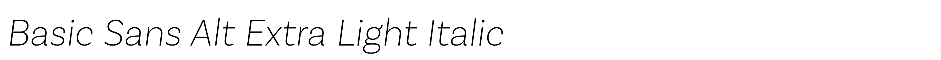 Basic Sans Alt Extra Light Italic